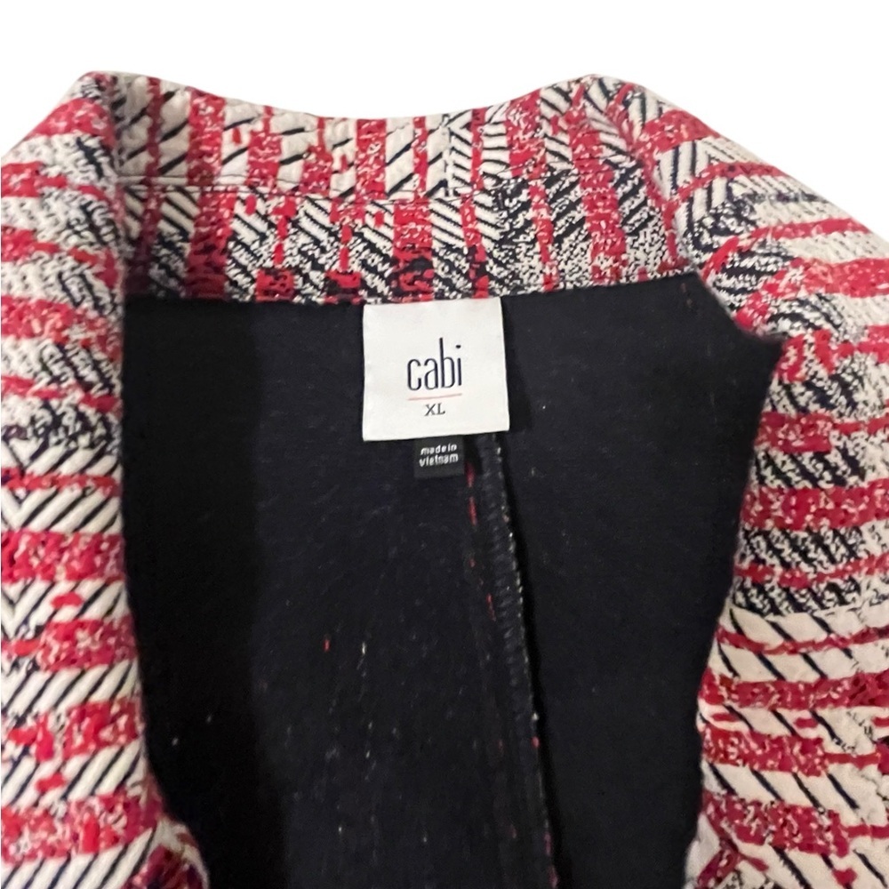 Cabi Patchwork Blazer, style #6028, Size XL Parisian Chic Statement Knit Blazer - Picture 3 of 6